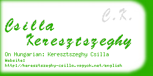 csilla keresztszeghy business card